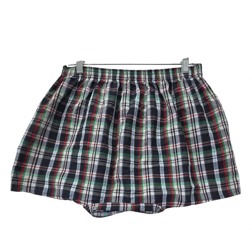 Dulafit Mens Boxers XXL Plaid 100% Cotton Navy Green Red White Underwear